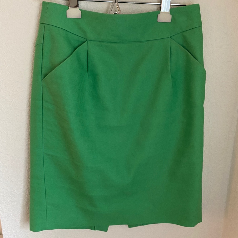 Green J.Crew pencil skirt